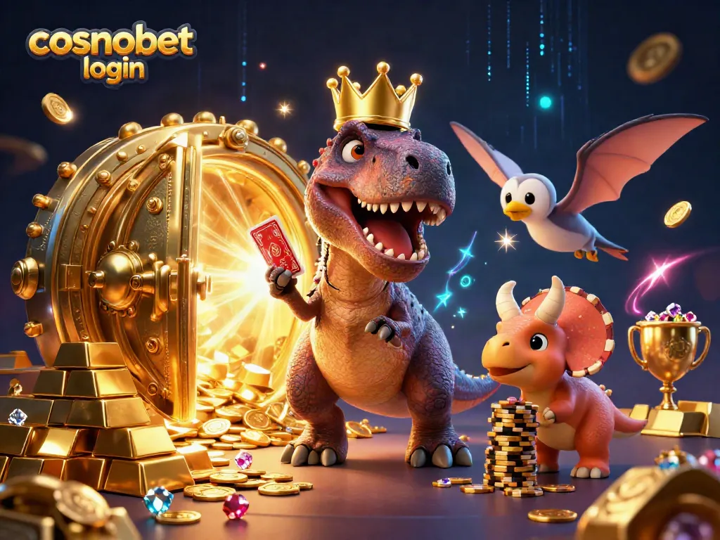 Join the action at cosmobet login, where T-Rex plays cards and wins big!