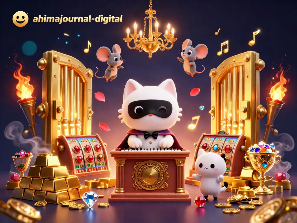 Win big with ahimajournal-digital in a vibrant casino scene showcasing exciting jackpots and treasures.