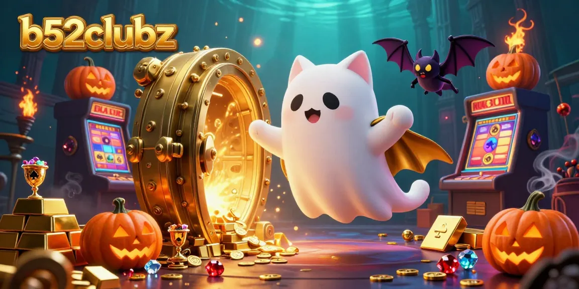 Engage in thrilling casino adventures at b52clubz with floating ghost cats and treasure-filled scenes.