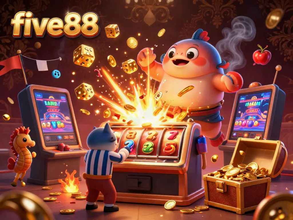 Experience exhilarating jackpots at five88 with a dynamic underwater casino scene filled with colorful rewards.