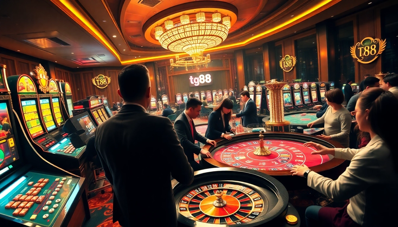 Experience thrilling gameplay at tg88 with poker tables and vibrant slot machines.
