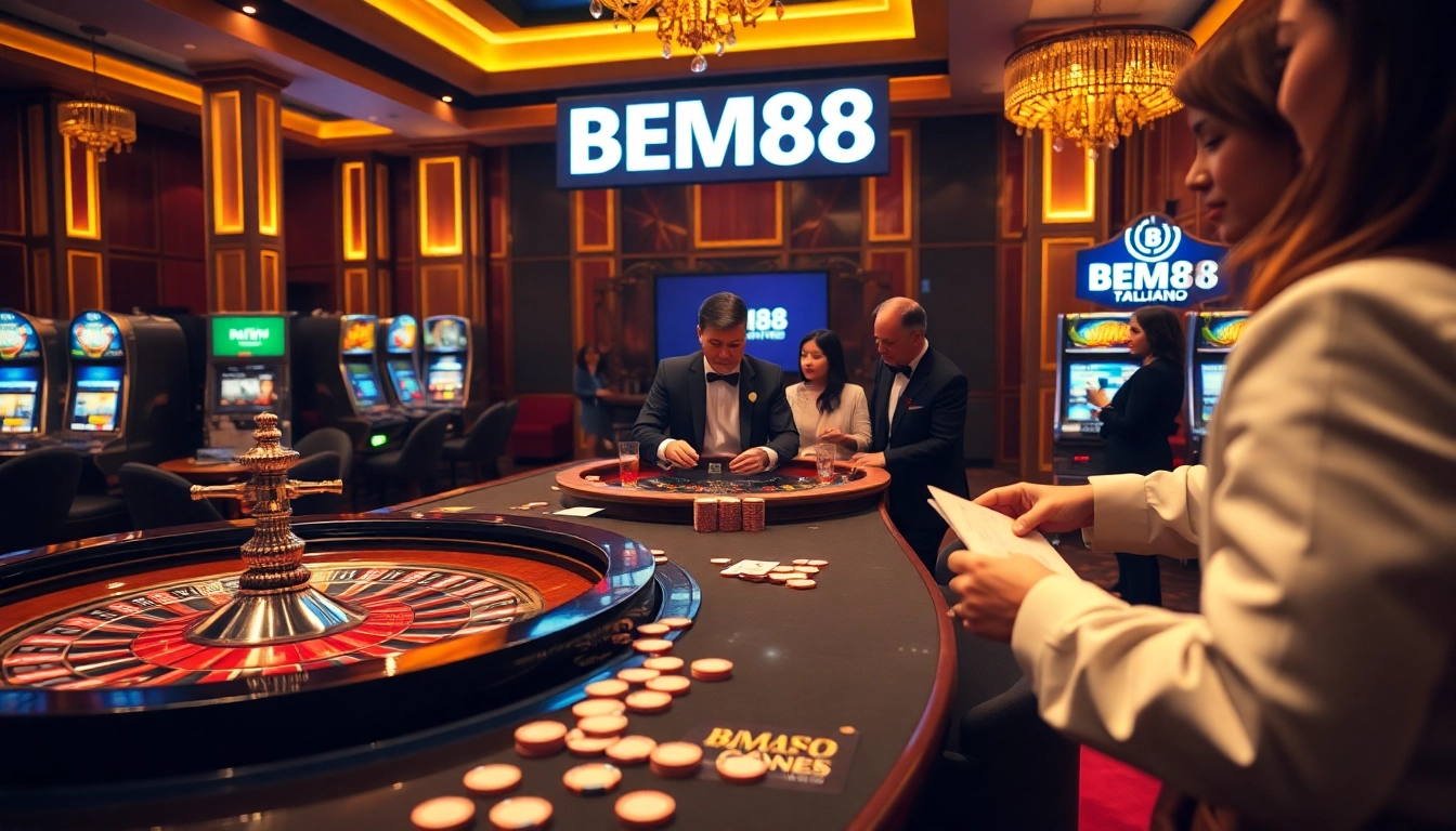 Experience thrilling casino action at BEM88 with immersive games and vibrant atmosphere.