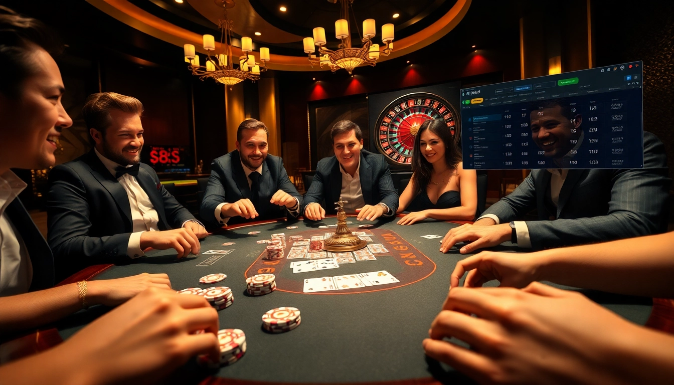 Experience thrilling gameplay at https://s8s.reviews/ with vibrant poker and roulette scenes featuring excited players.