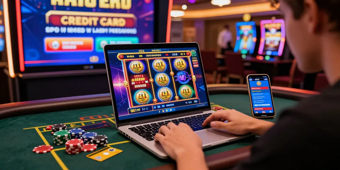 Engaging scene of a player enjoying online casinos that accept credit cards, featuring vibrant gaming setup and interactive atmosphere.