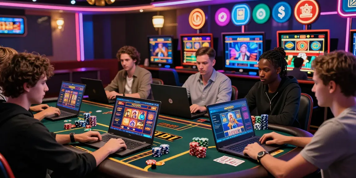 Exciting online gaming atmosphere at credit card casinos for UK players on https://being-there.org.uk/ showcasing diverse gamers on vibrant digital interfaces.