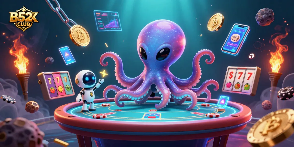 Experience thrilling gameplay at B52CLUB with an alien octopus and exciting poker action.