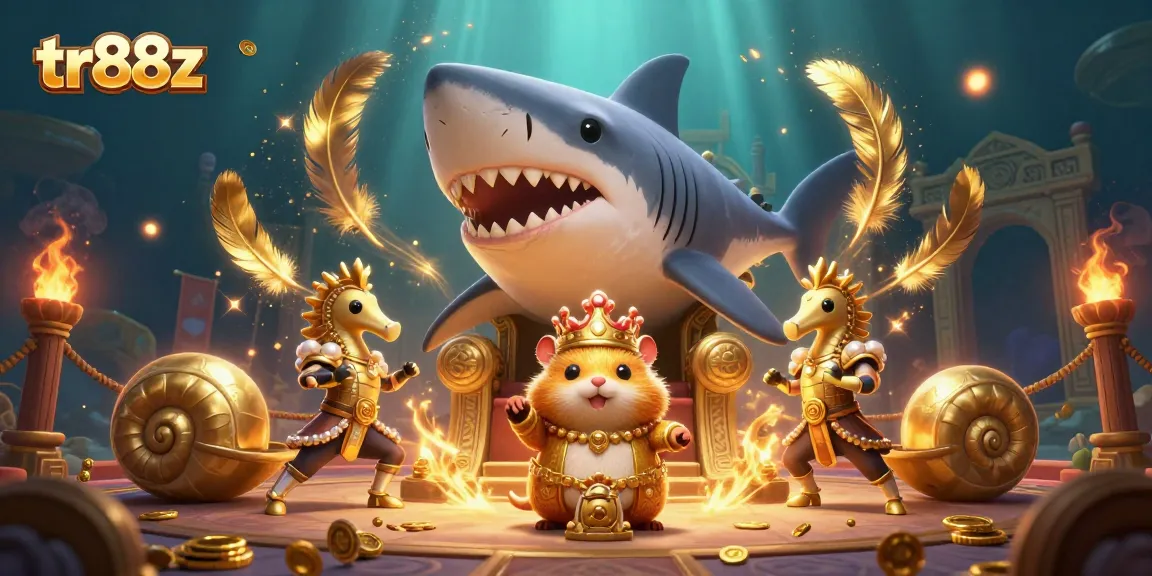 Experience thrilling wins with TR88Z's vibrant 3D illustration featuring a golden hamster king in a casino adventure.