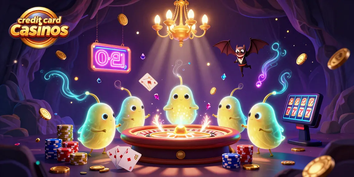Experience the thrill of credit card casinos with lively glowworms guiding players through a vibrant cave casino.